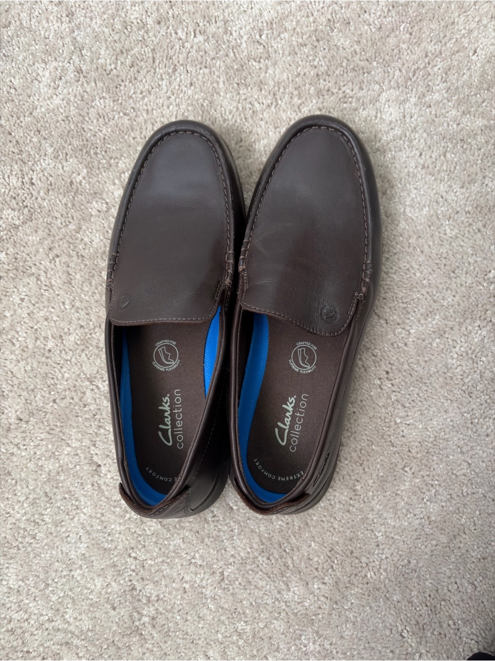 Clarks Men’s Dark Brown Leather Slip-On Loafers